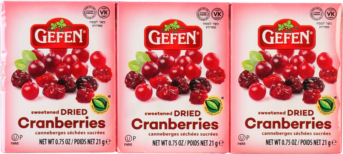 Gefen Dried Sweet Cranberries - Brick Pack (6X.75 oz)