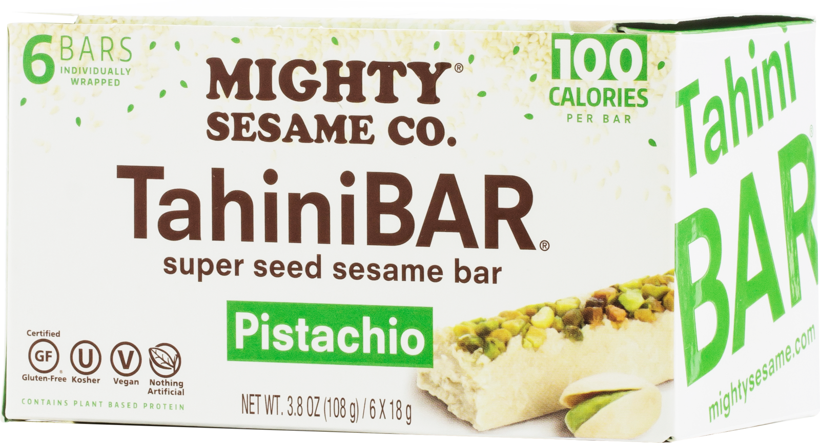 Mighty Sesame Pistachio Tahini Bars - 6 Bars (3.8 oz)